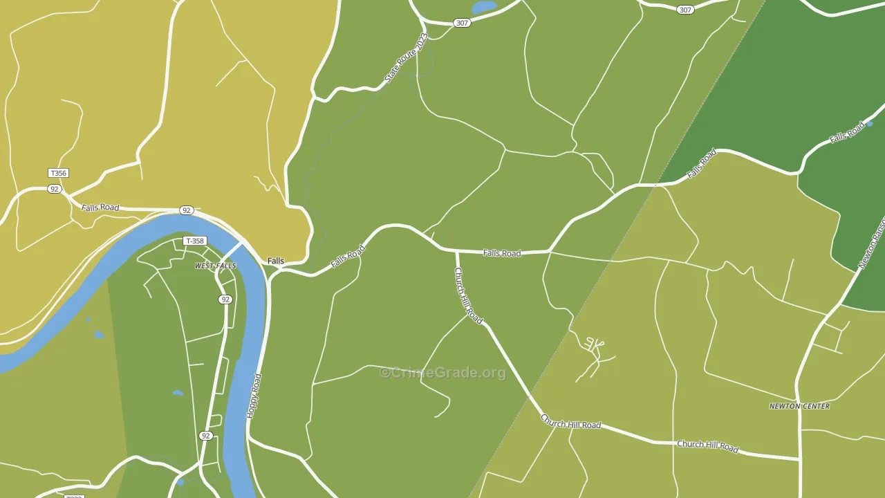 West Falls, PA Map of Burglary Rates