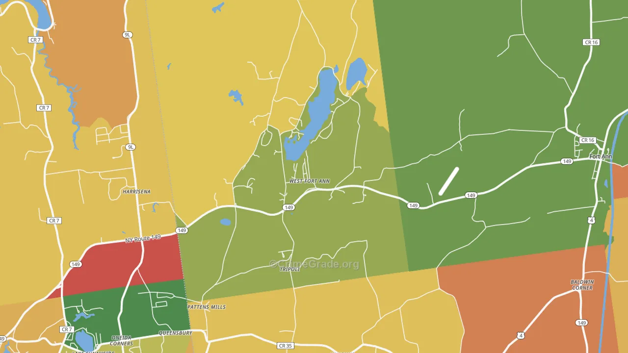 West Fort Ann, NY Map of Burglary Rates