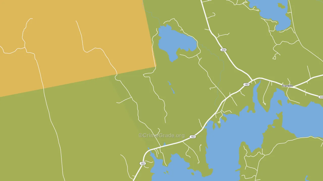 West Franklin, ME Map of Burglary Rates