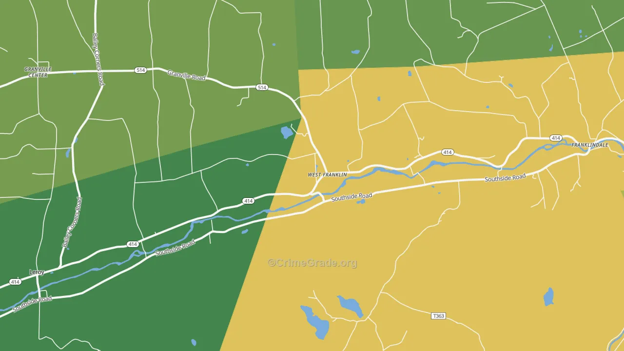 West Franklin, PA Map of Burglary Rates