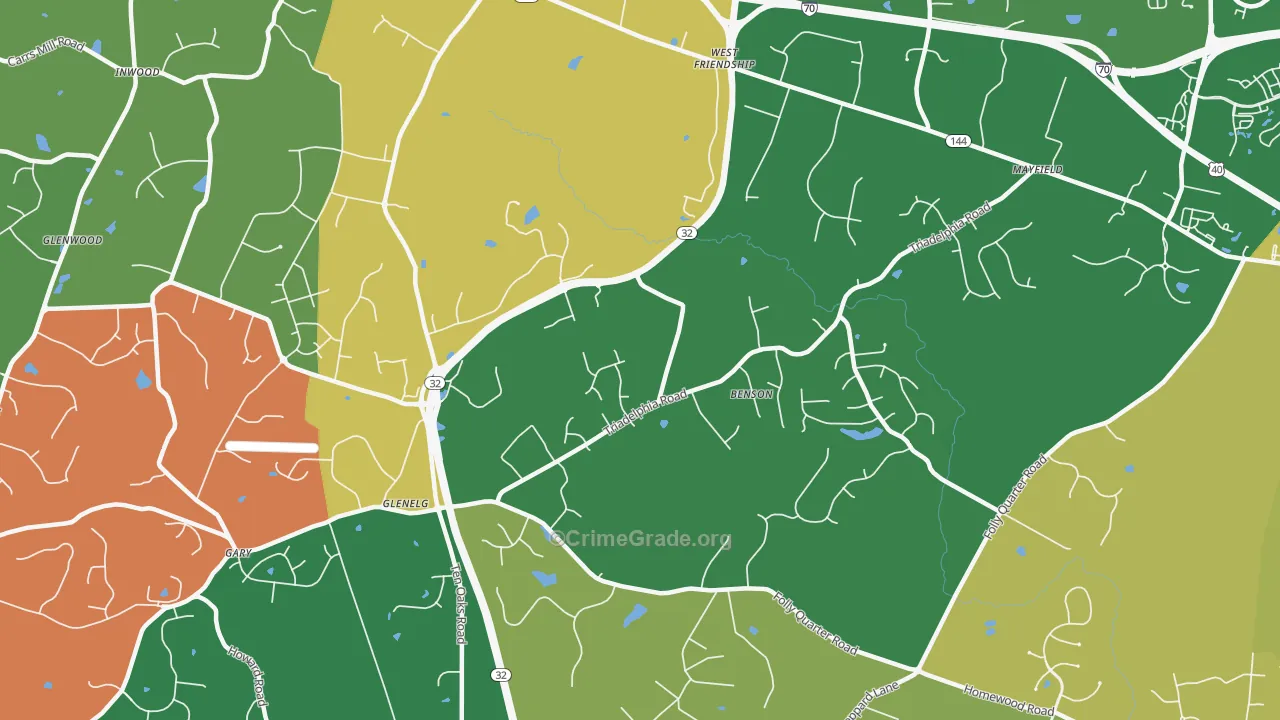 West Friendship, MD Map of Burglary Rates