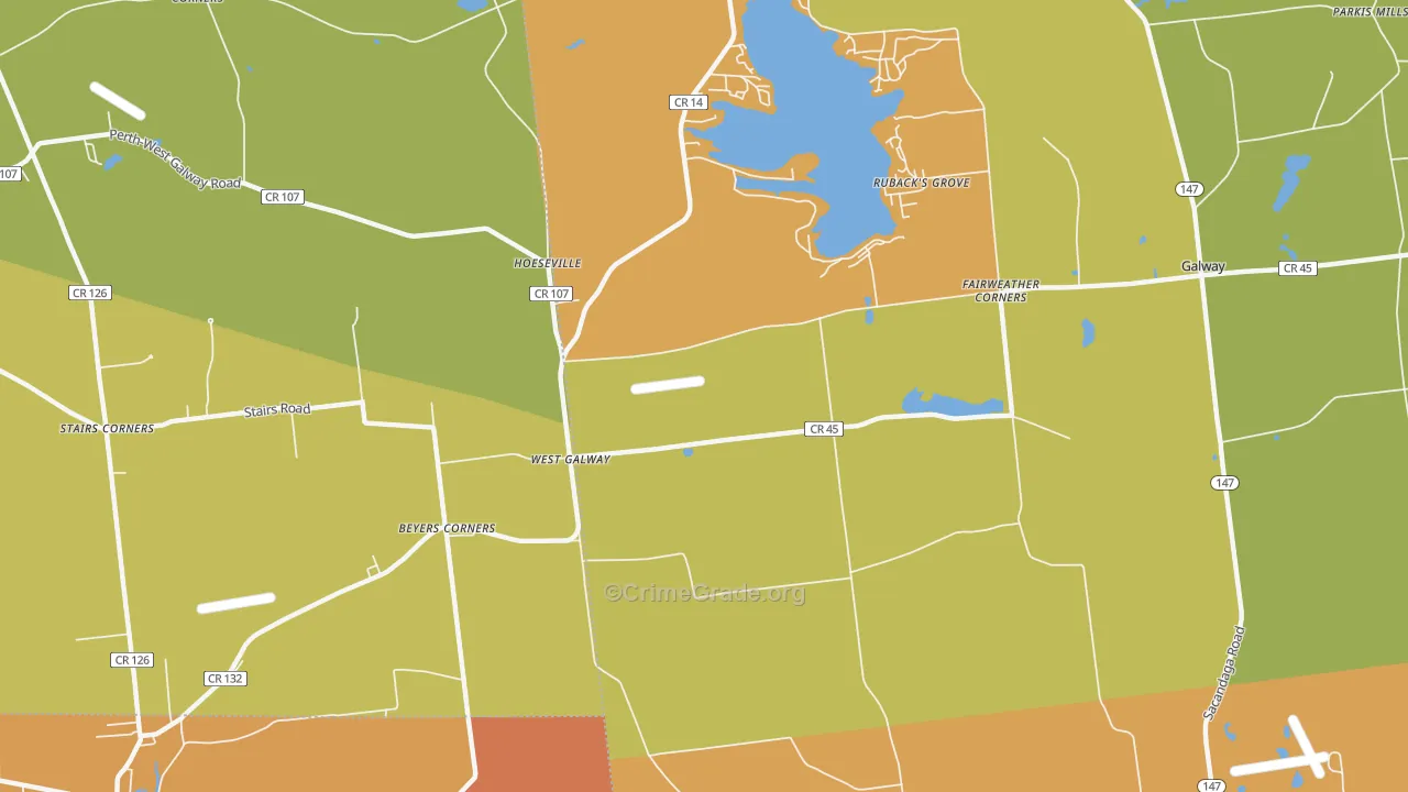 West Galway, NY Map of Burglary Rates
