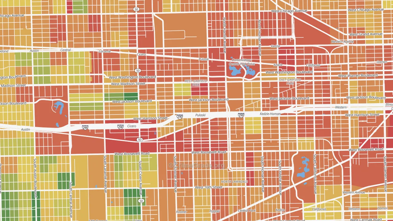 West Garfield Park, Chicago, IL Map of Burglary Rates