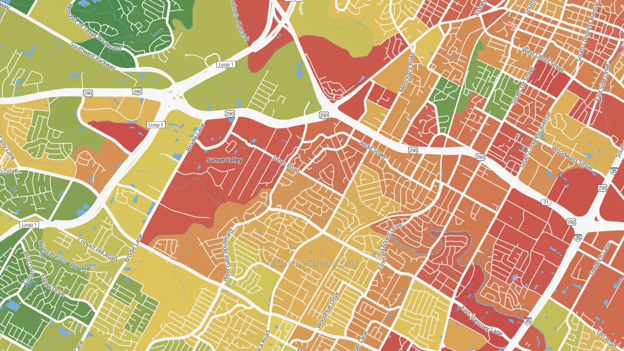 West Gate, Austin, TX Map of Burglary Rates