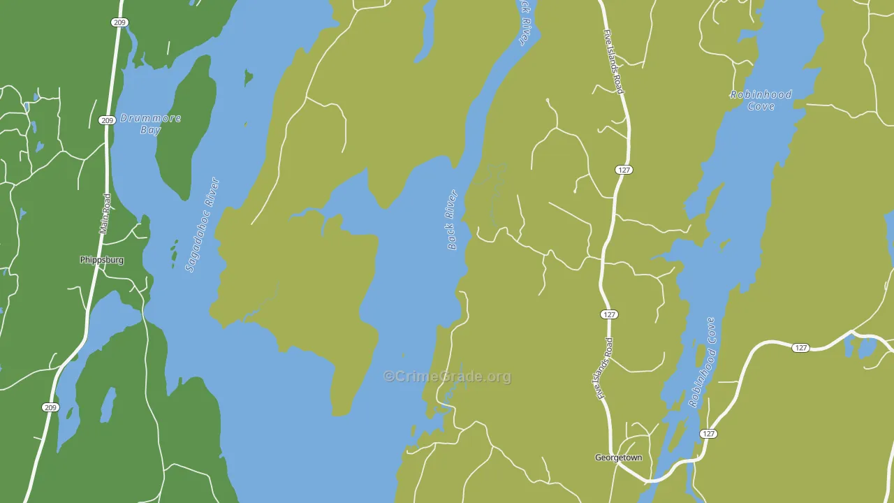 West Georgetown, ME Map of Burglary Rates