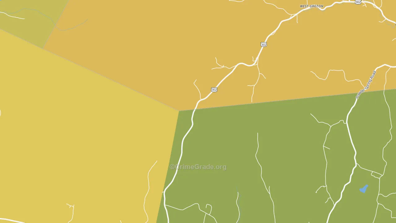 West Groton, VT Map of Burglary Rates