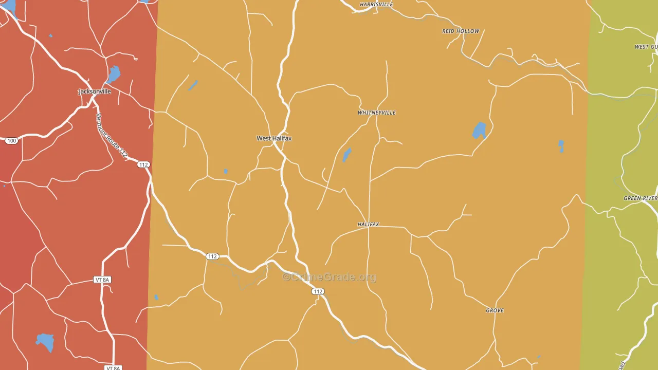West Halifax, VT Map of Burglary Rates