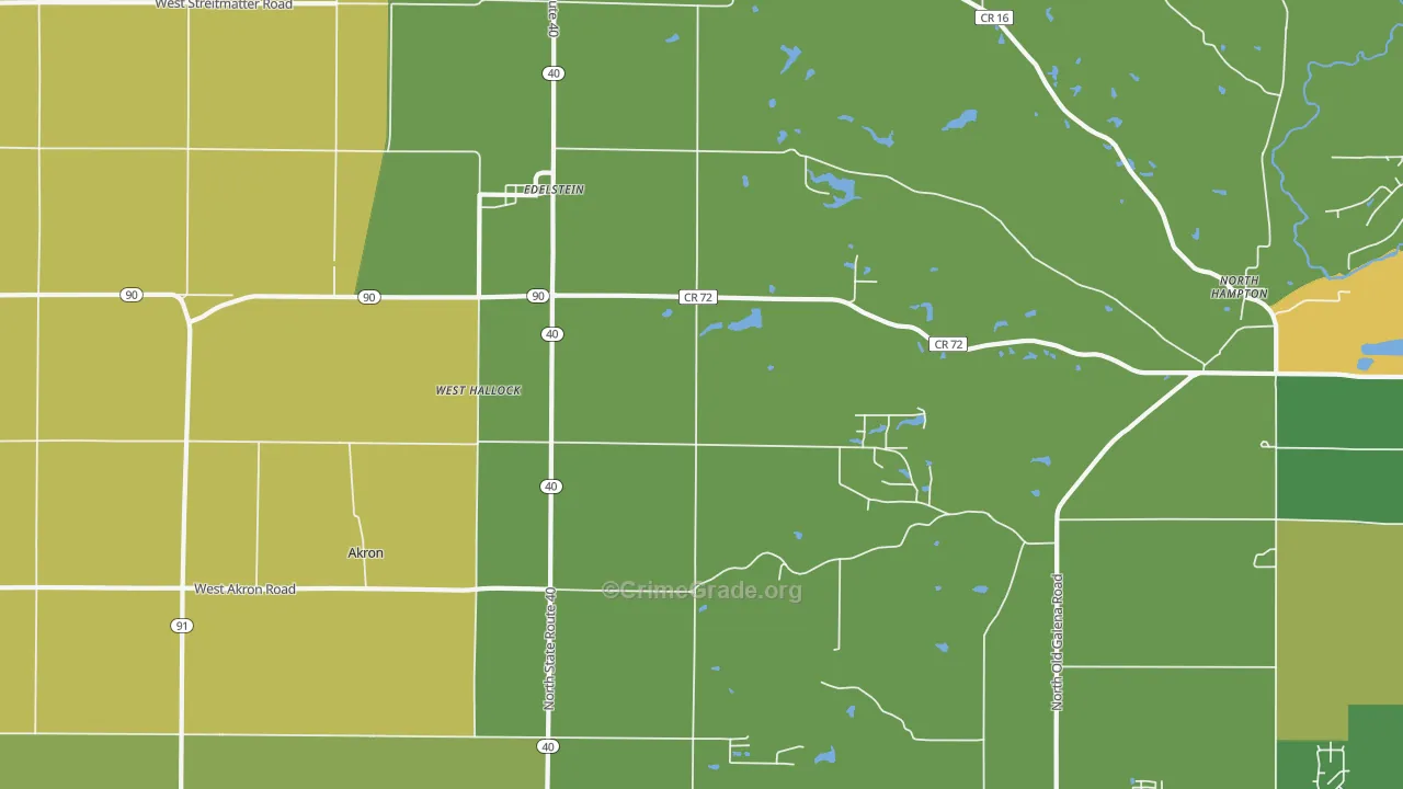 West Hallock, IL Map of Burglary Rates
