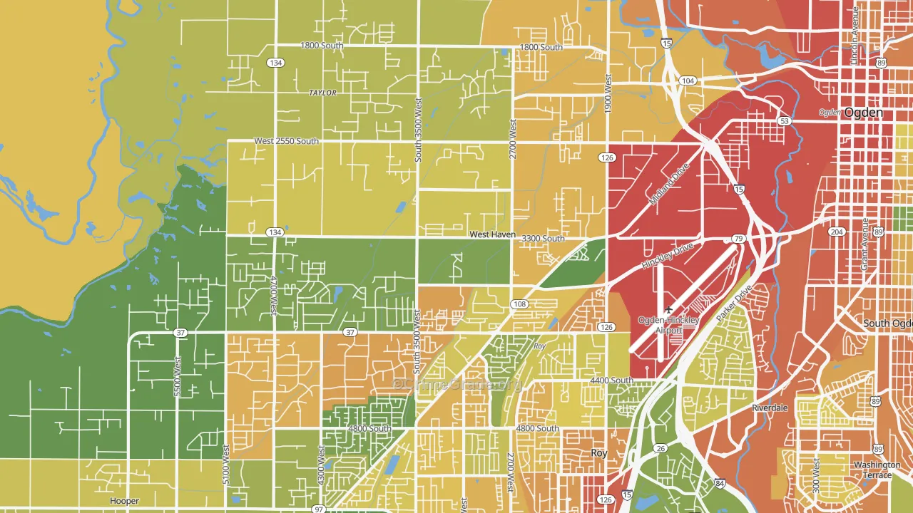 West Haven, UT Map of Burglary Rates