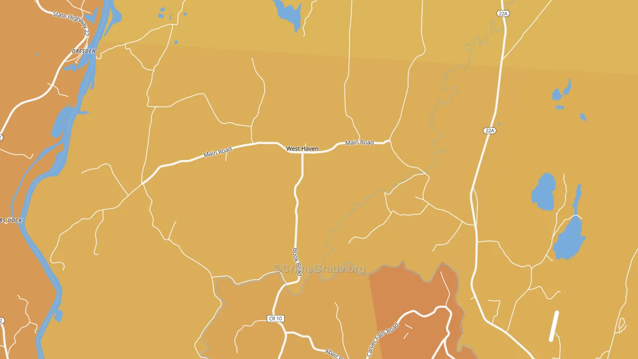 West Haven, VT Map of Burglary Rates