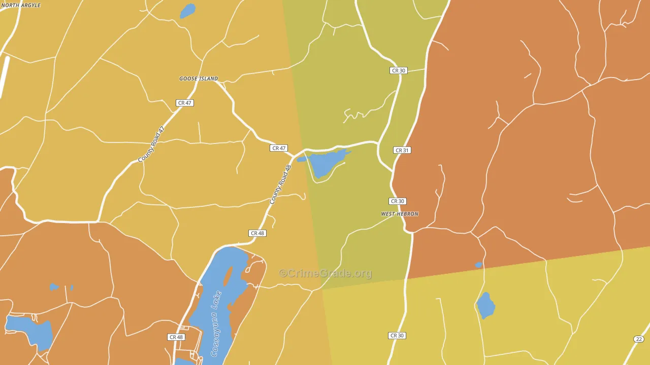 West Hebron, NY Map of Burglary Rates