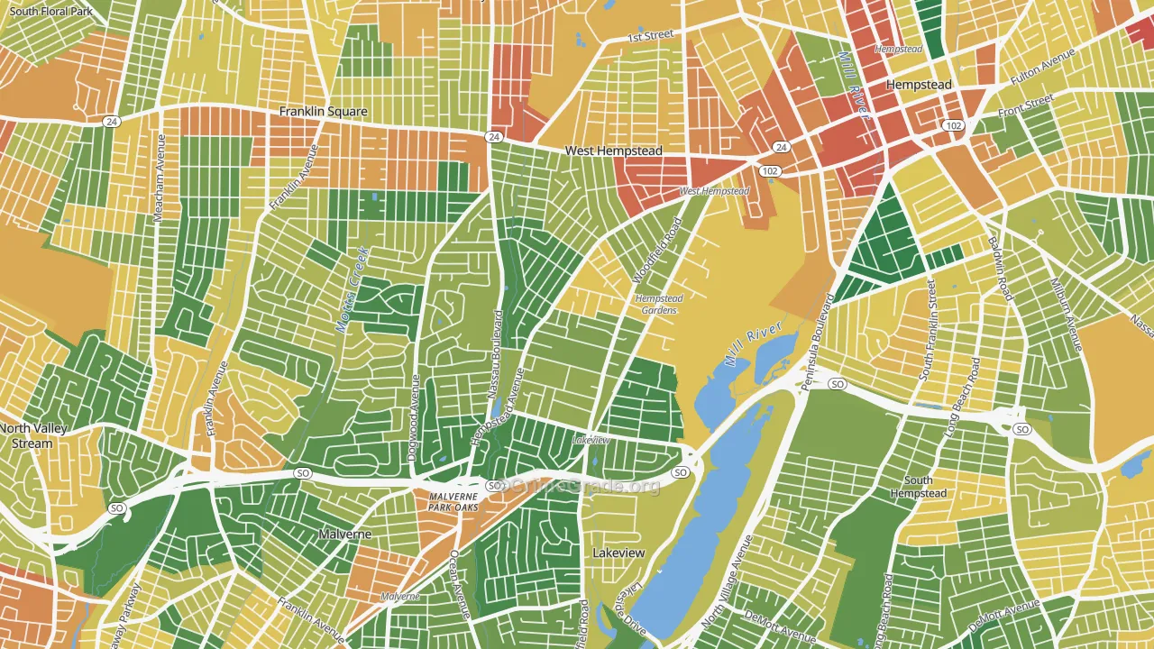 West Hempstead, NY Map of Burglary Rates