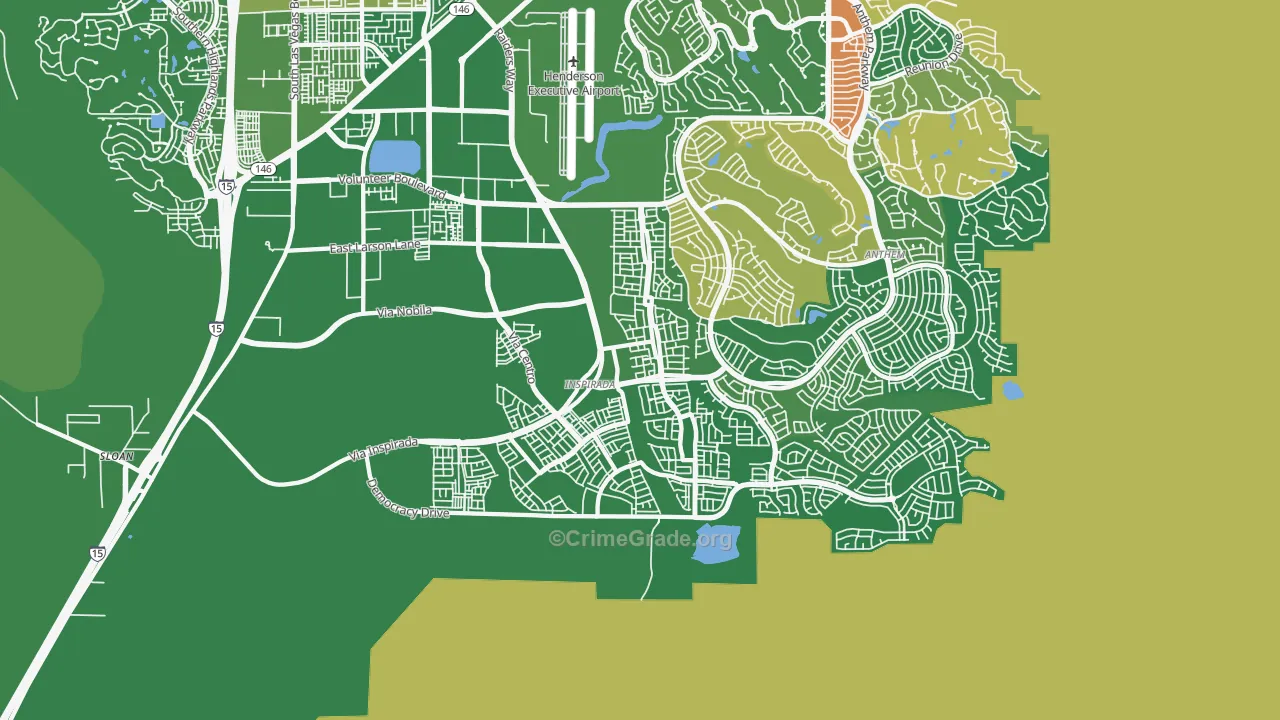West Henderson, Henderson, NV Map of Burglary Rates