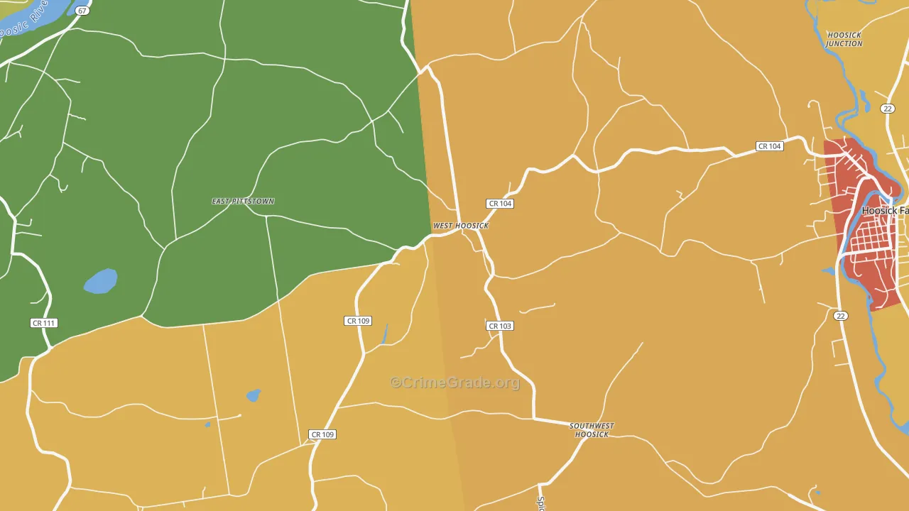 West Hoosick, NY Map of Burglary Rates