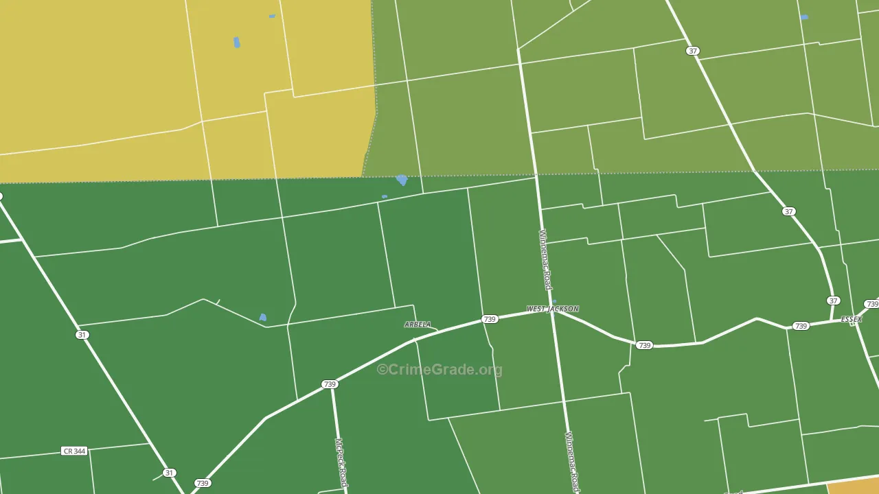West Jackson, OH Map of Burglary Rates
