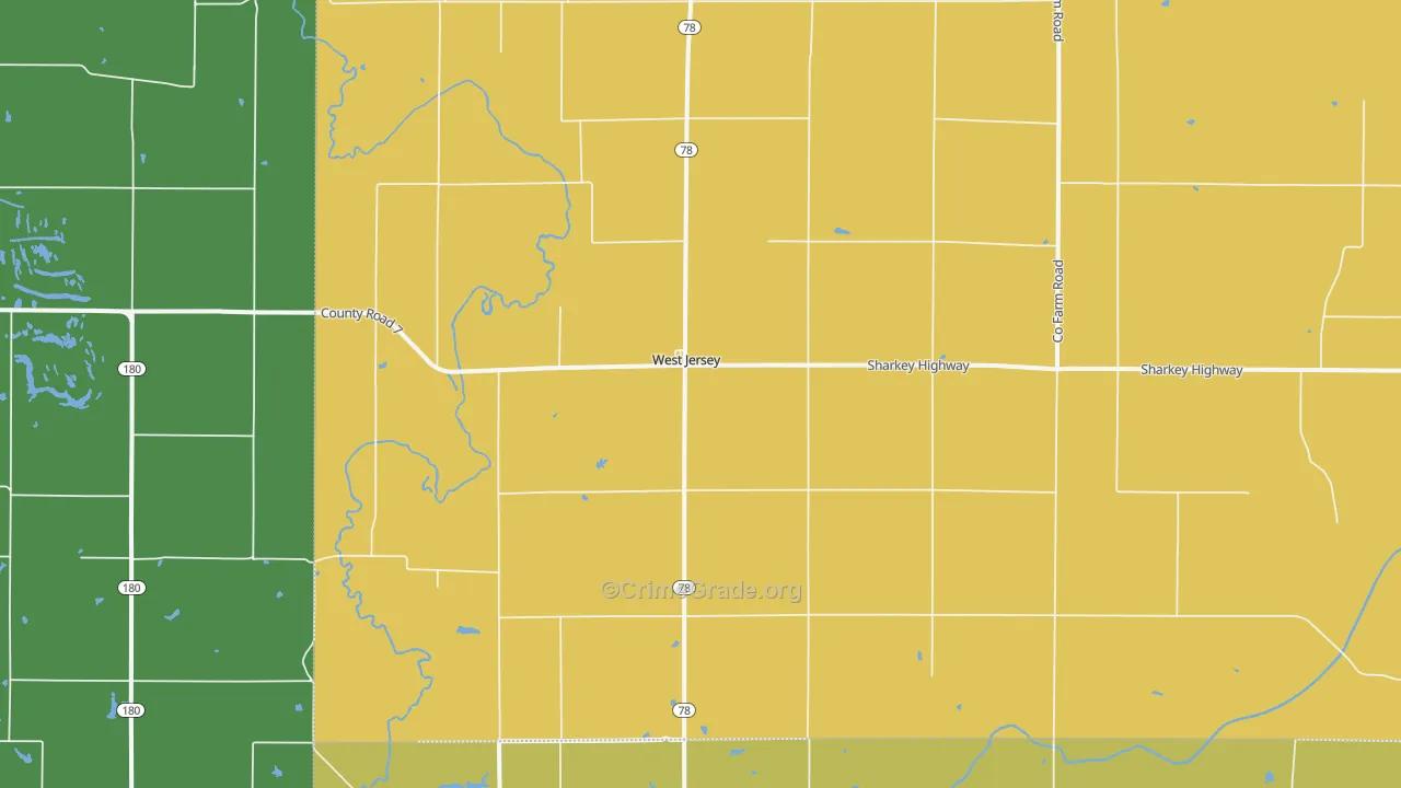 West Jersey, IL Map of Burglary Rates