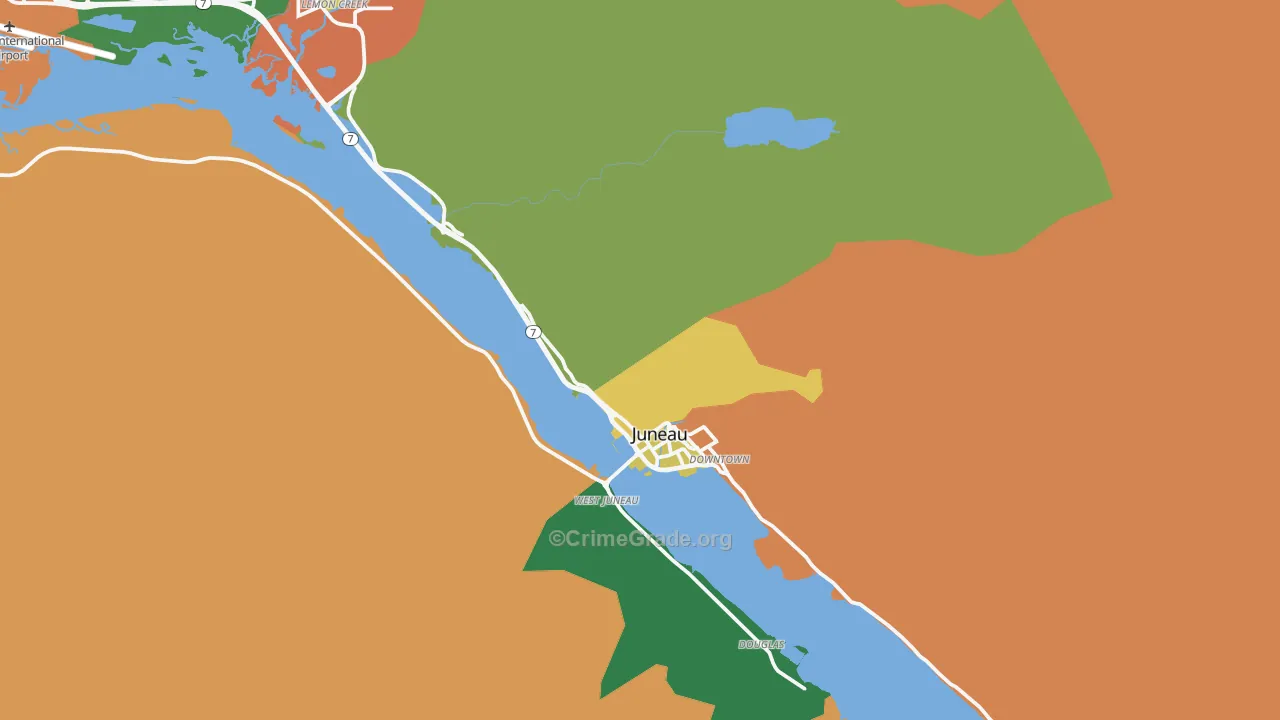 West Juneau, AK Map of Burglary Rates