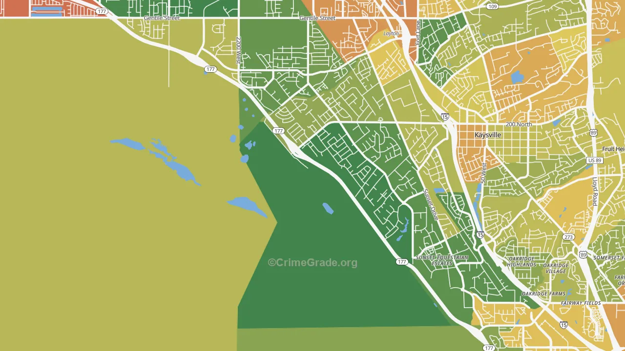 West Kaysville, UT Map of Burglary Rates