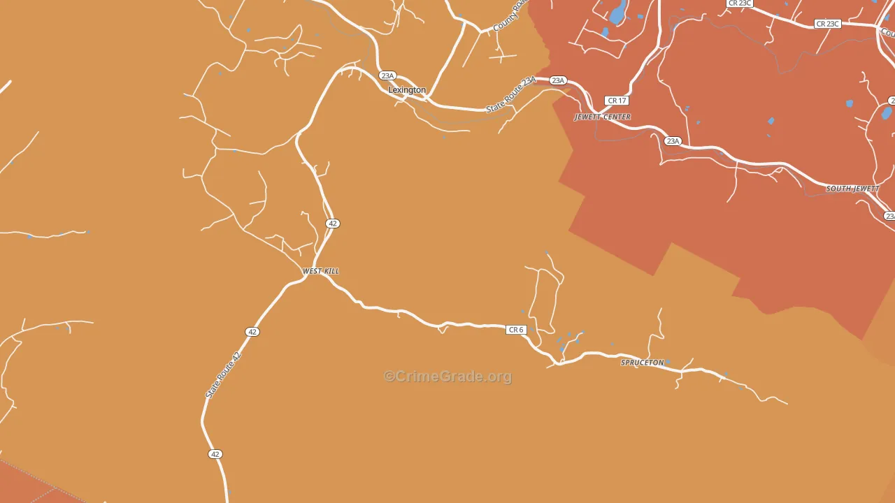 West Kill, NY Map of Burglary Rates