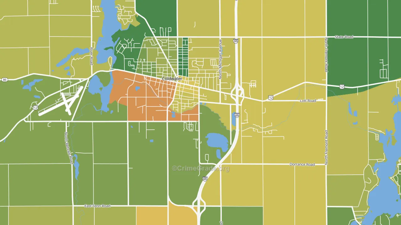West Kinderhook, MI Map of Burglary Rates