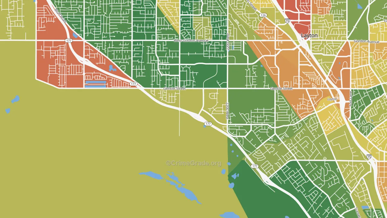 West Layton, UT Map of Burglary Rates