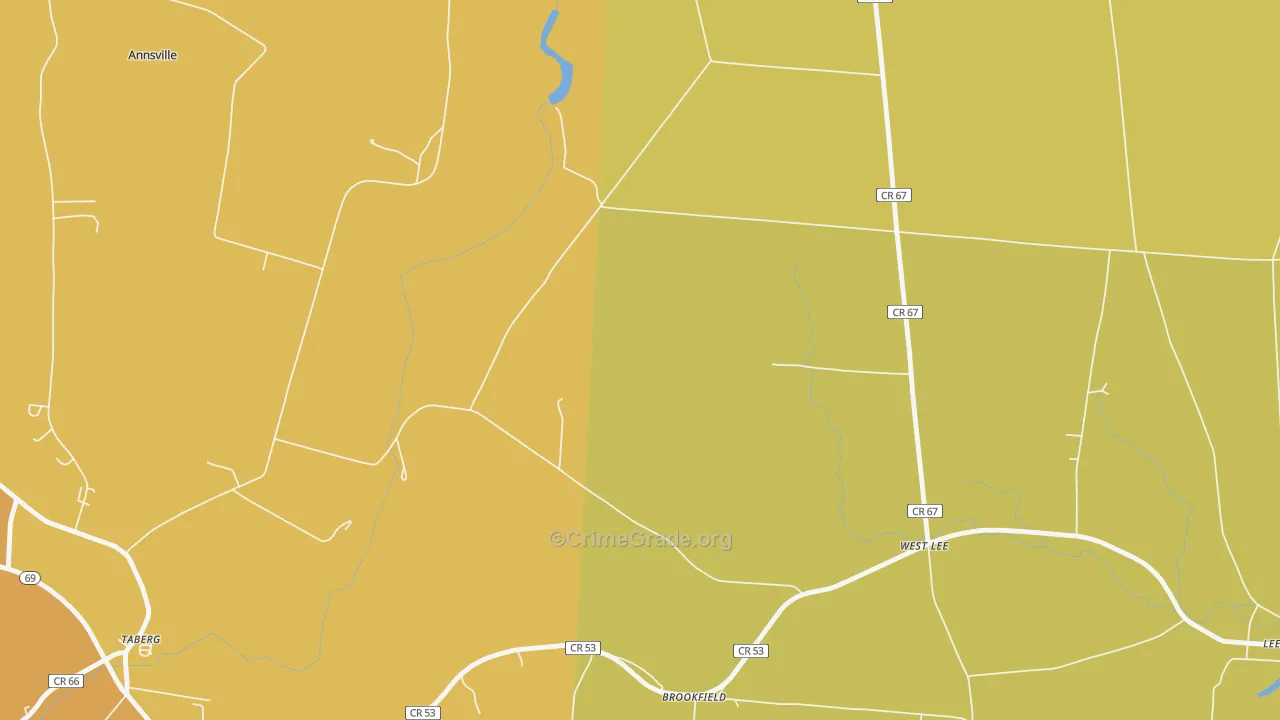 West Lee, NY Map of Burglary Rates