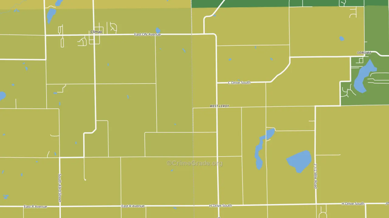 West Leroy, MI Map of Burglary Rates