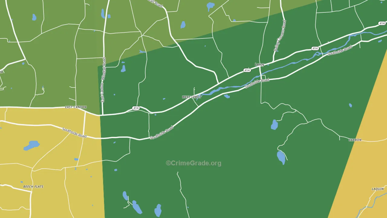 West Leroy, PA Map of Burglary Rates