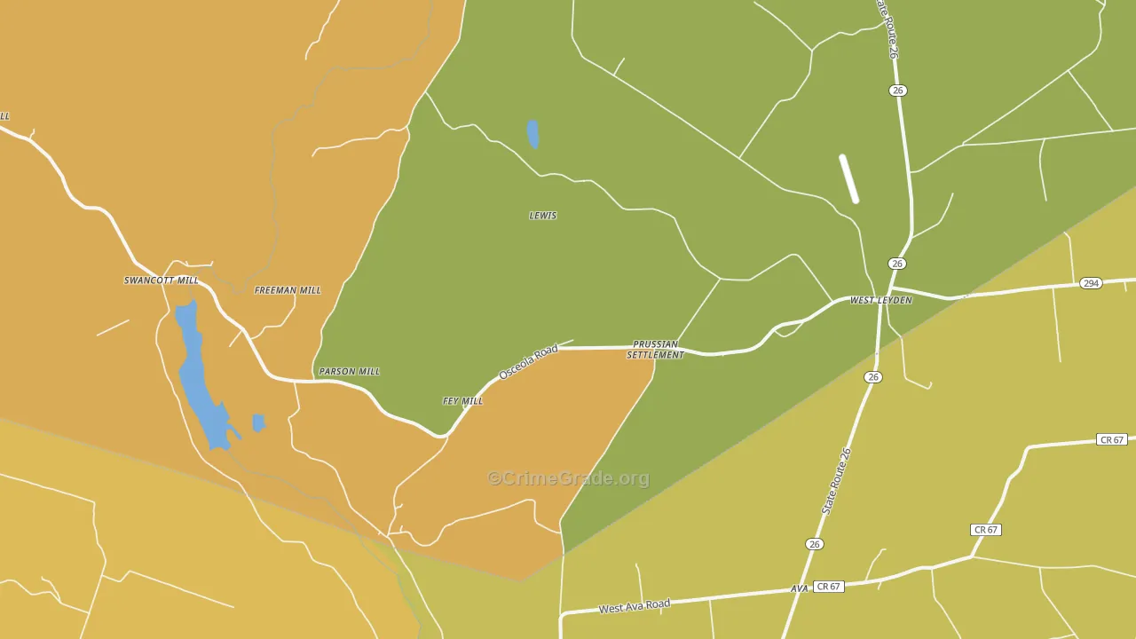 West Leyden, NY Map of Burglary Rates