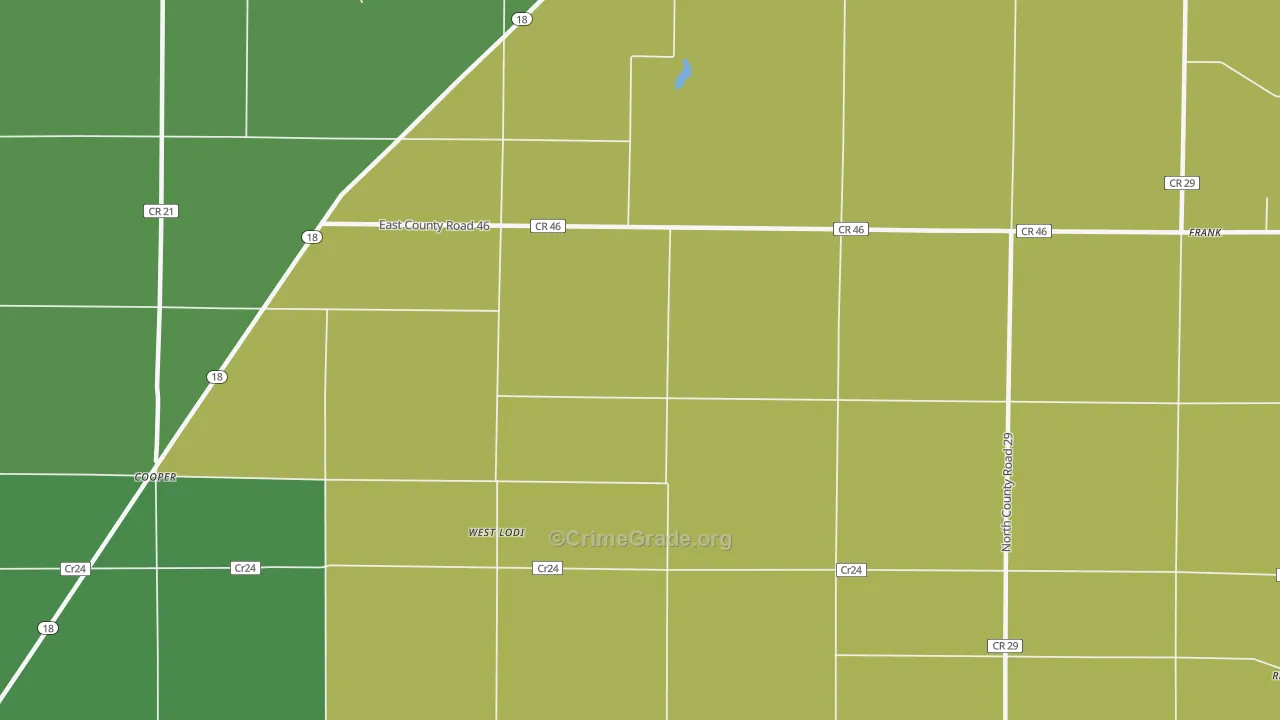 West Lodi, OH Map of Burglary Rates