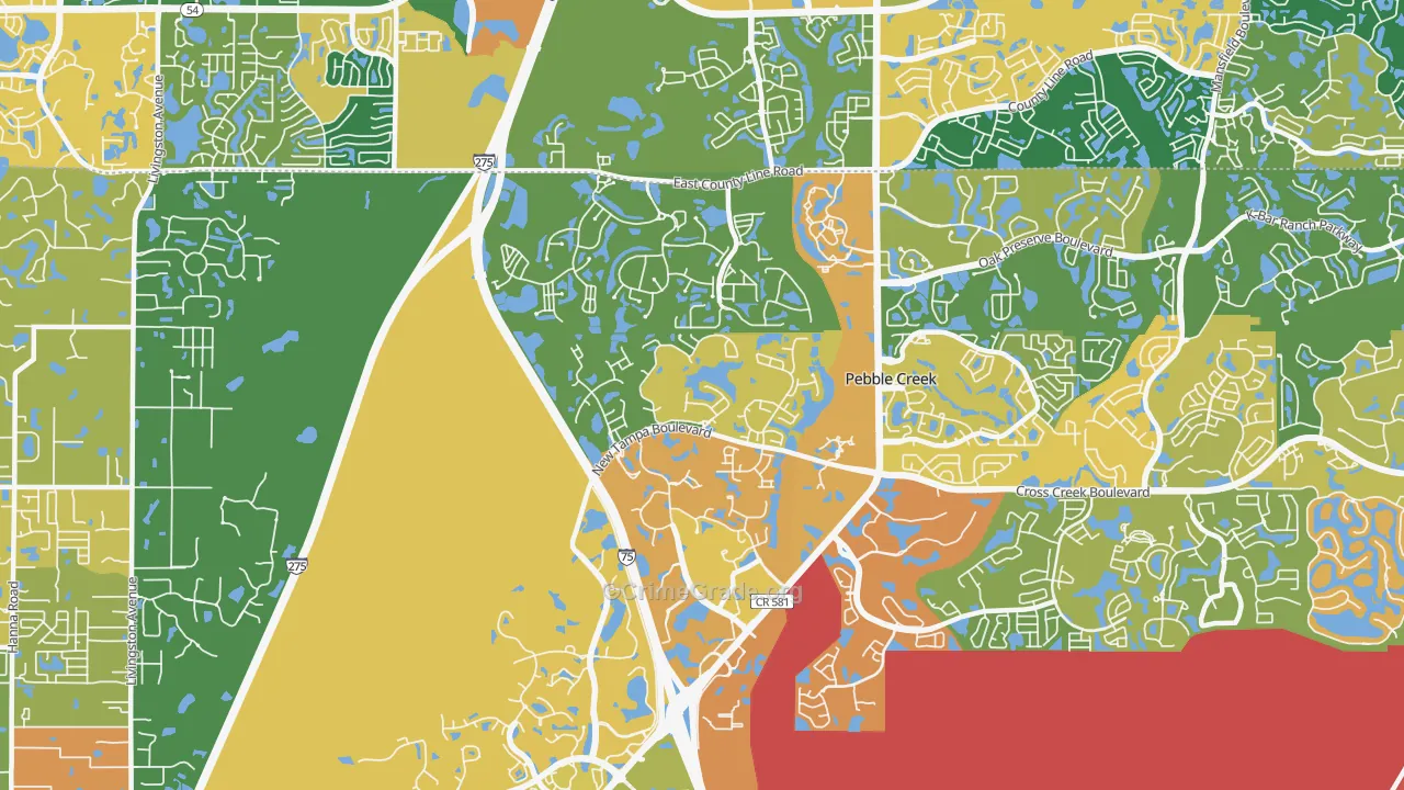 West Meadows, Tampa, FL Map of Burglary Rates