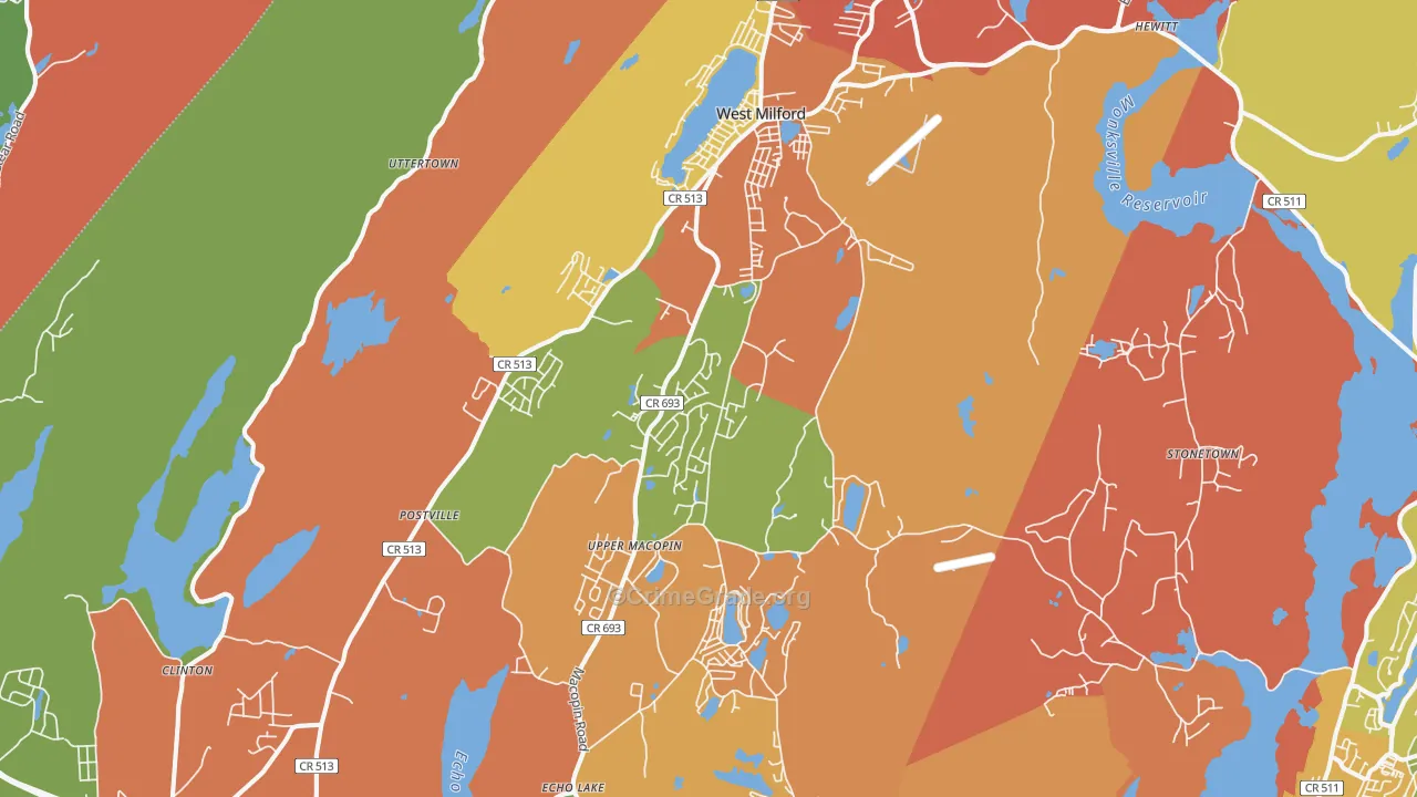 West Milford, NJ Map of Burglary Rates
