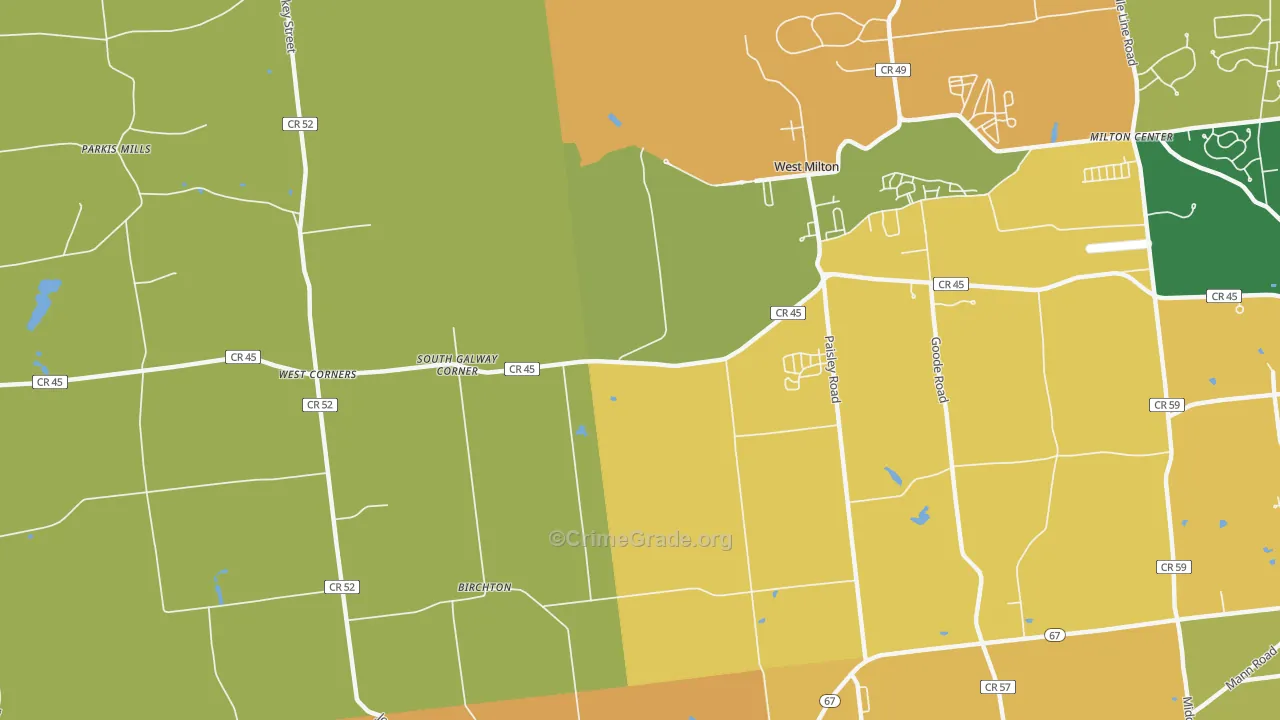 West Milton, NY Map of Burglary Rates