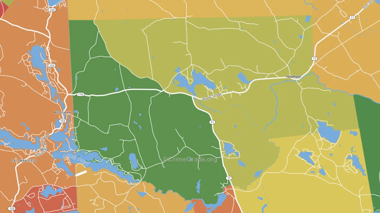 West Newfield, ME Map of Burglary Rates