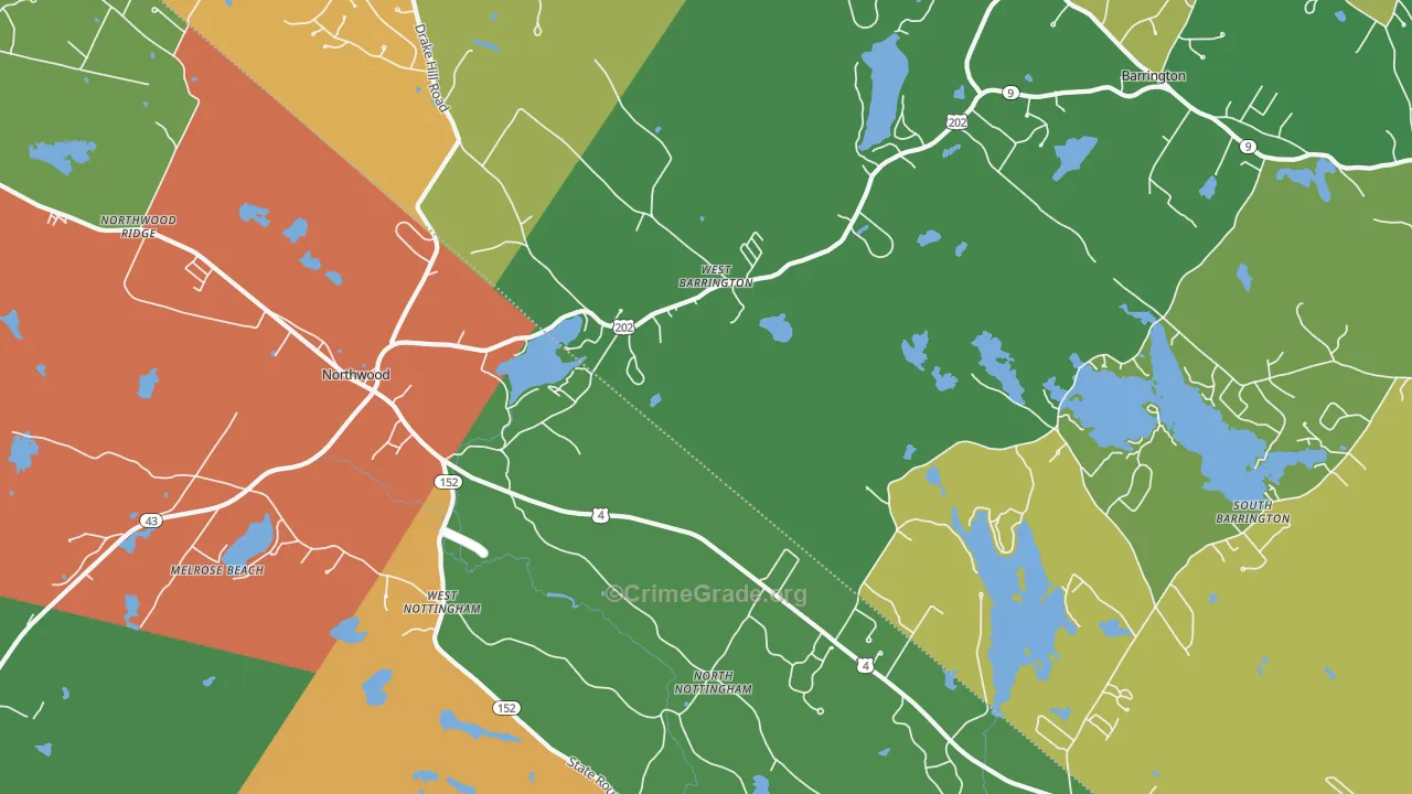 West Nottingham, NH Map of Burglary Rates