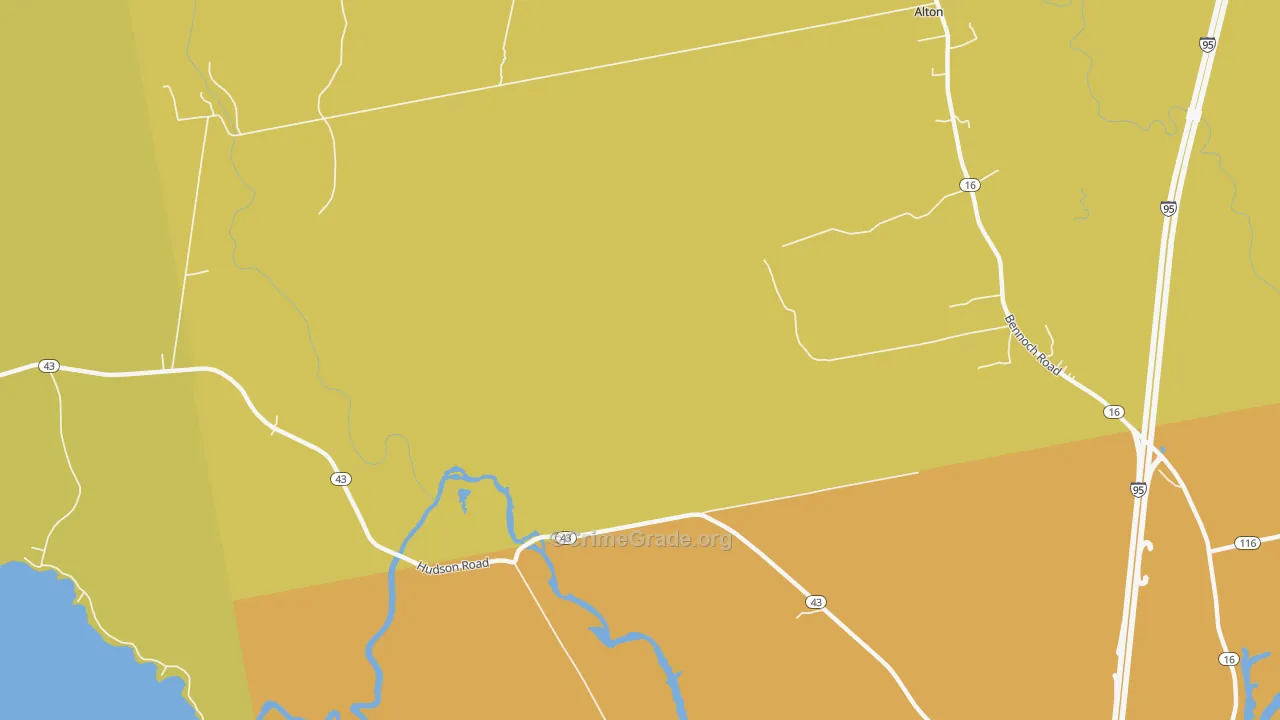 West Old Town, ME Map of Burglary Rates