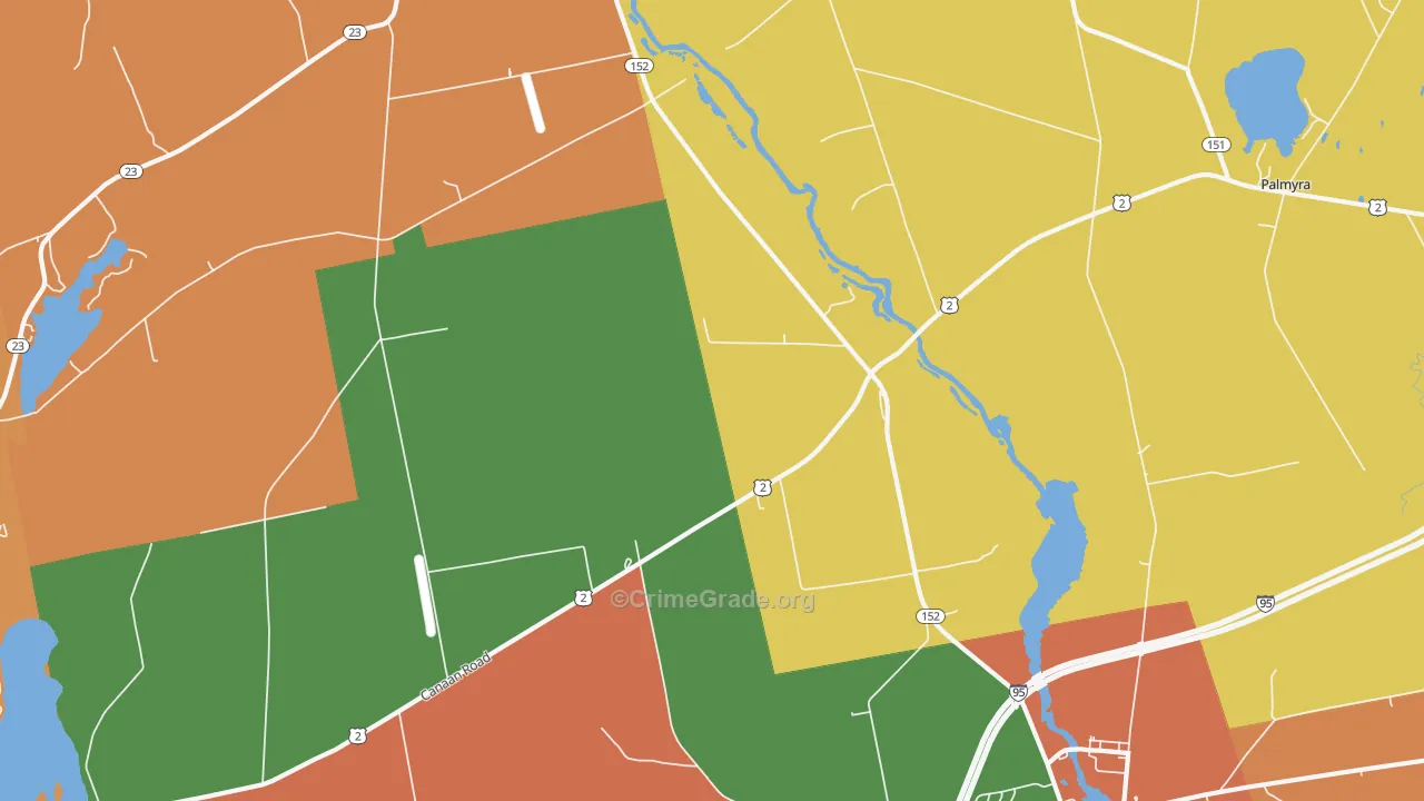 West Palmyra, ME Map of Burglary Rates