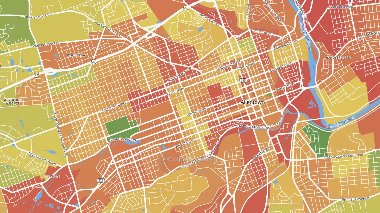 West Park, Allentown, PA Map of Burglary Rates