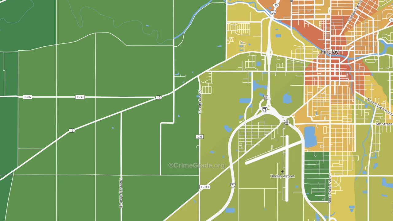 West Park, OH Map of Burglary Rates