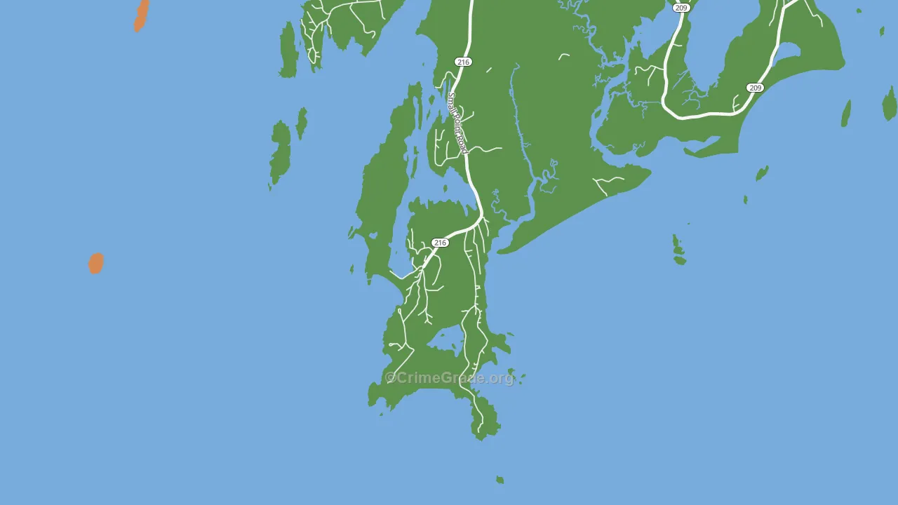 West Point, ME Map of Burglary Rates