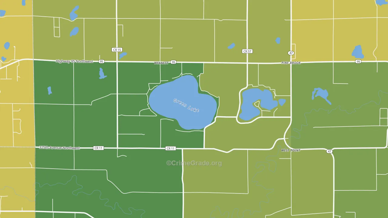 West Point, MN Map of Burglary Rates