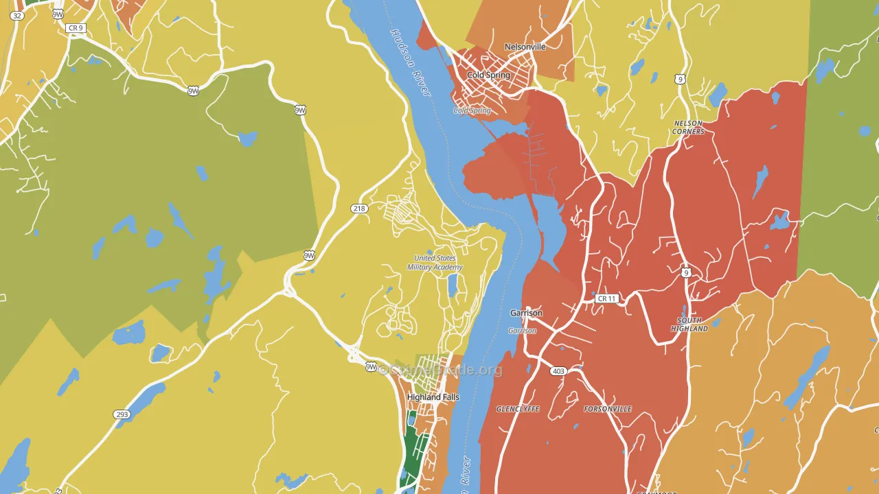 West Point, NY Map of Burglary Rates