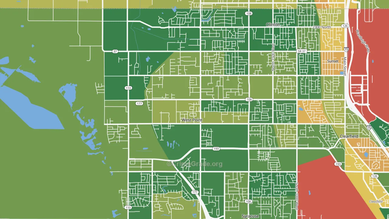 West Point, UT Map of Burglary Rates