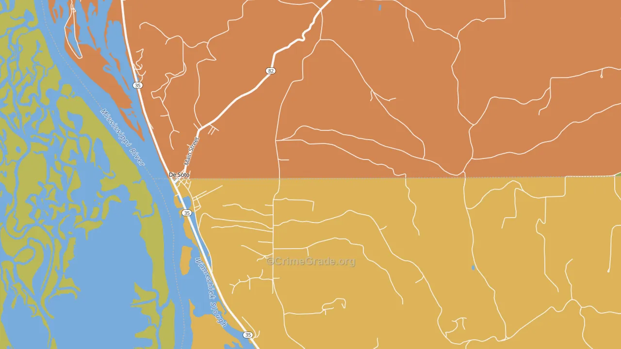 West Prairie, WI Map of Burglary Rates
