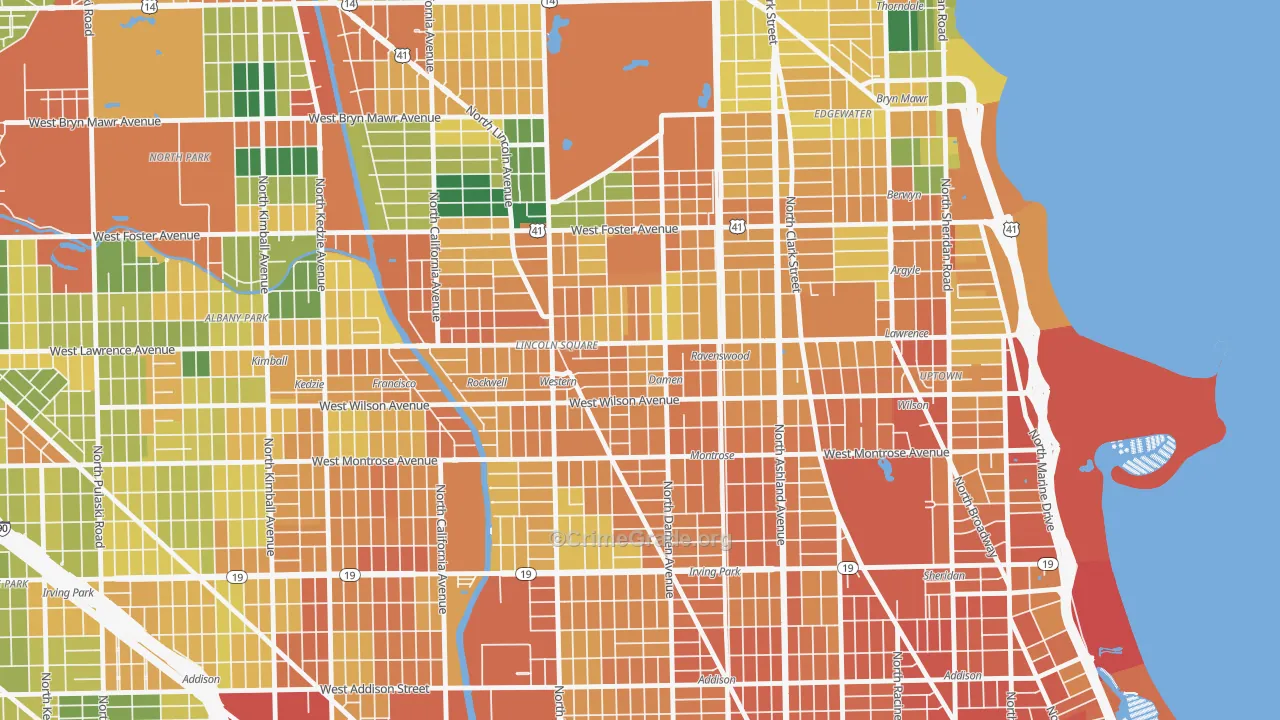 West Ravenswood, Chicago, IL Map of Burglary Rates