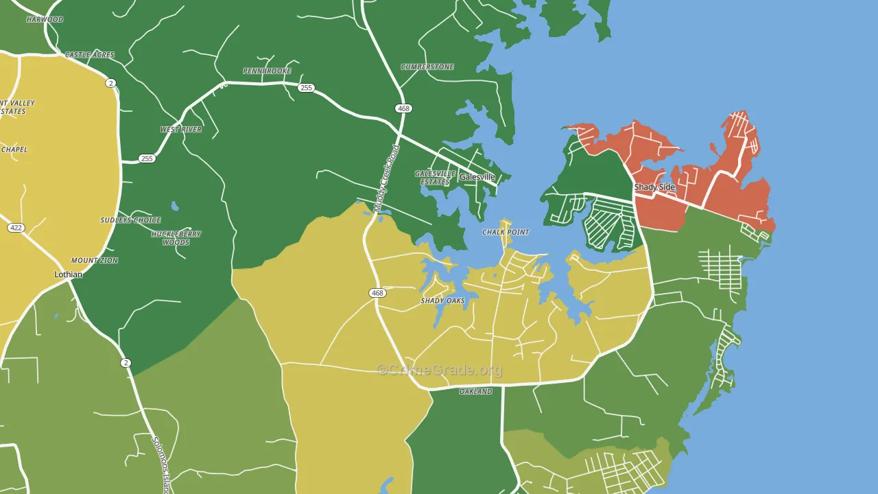West River, MD Map of Burglary Rates