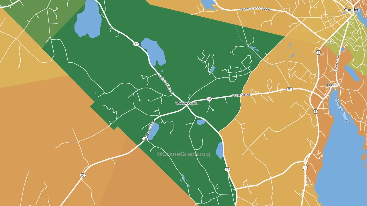 West Rockport, ME Map of Burglary Rates