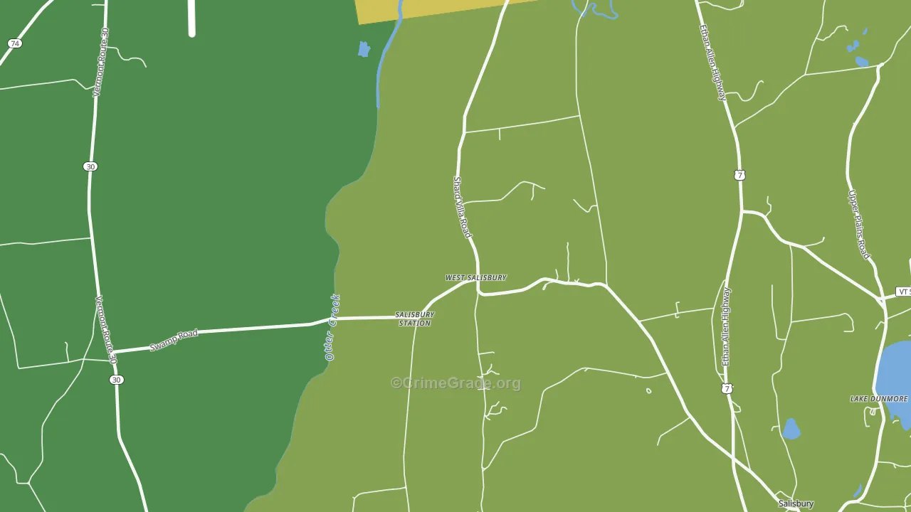West Salisbury, VT Map of Burglary Rates