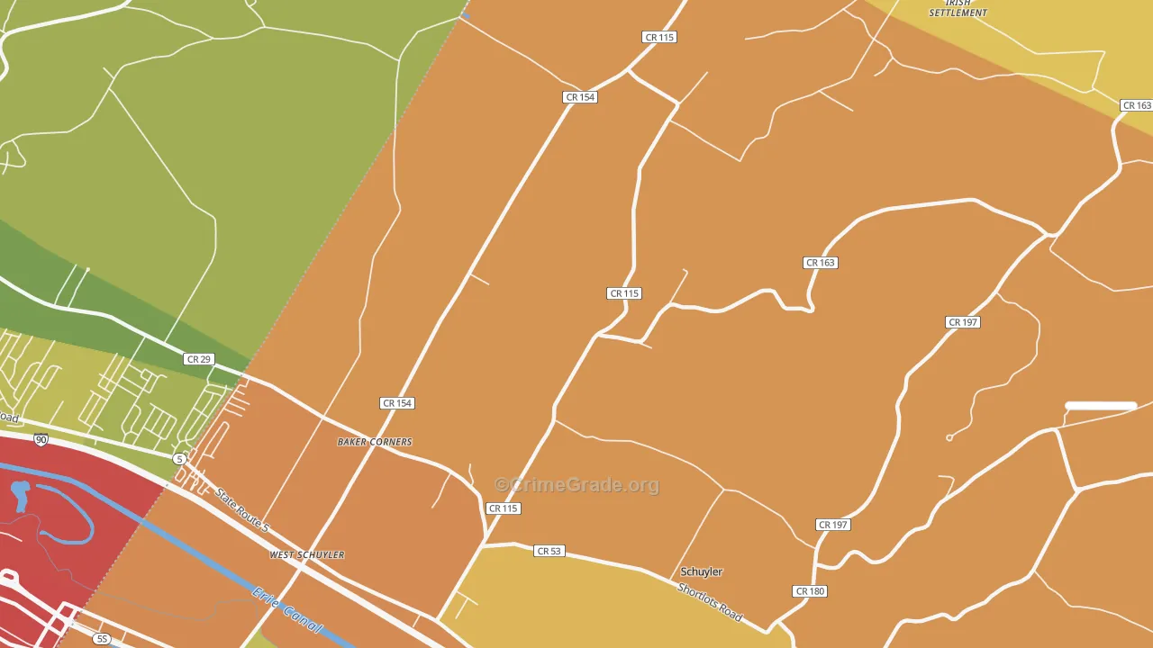 West Schuyler, NY Map of Burglary Rates