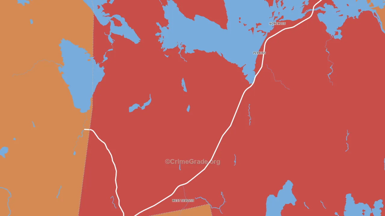 West Seboeis, ME Map of Burglary Rates